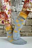 Laundry B Terry & Wool Luxury Socks Dotty Ochre Grey